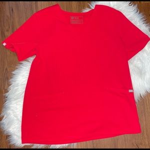 Figs Pop Red Casma Top